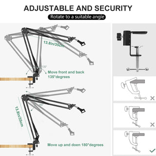Scissor Arm Stand For Bm800 Microphone Stand With A Spider Cantilever Bracket Universal Shock Mount Mic Holder
