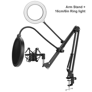 Scissor Arm Stand For Bm800 Microphone Stand With A Spider Cantilever Bracket Universal Shock Mount Mic Holder